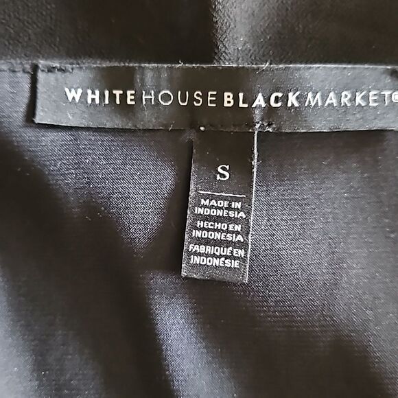 WHBM Black Floral Blouse Women's Small V-Neck Embellished Romantic Top - Picture 8 of 10